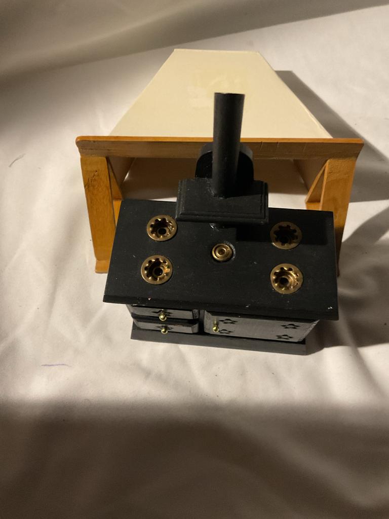Poppenhuis Meubel 1:12 - Miniatuur Fornuis met Schouw, Verzamelen, Poppenhuizen en Toebehoren, Ophalen of Verzenden, Gebruikt