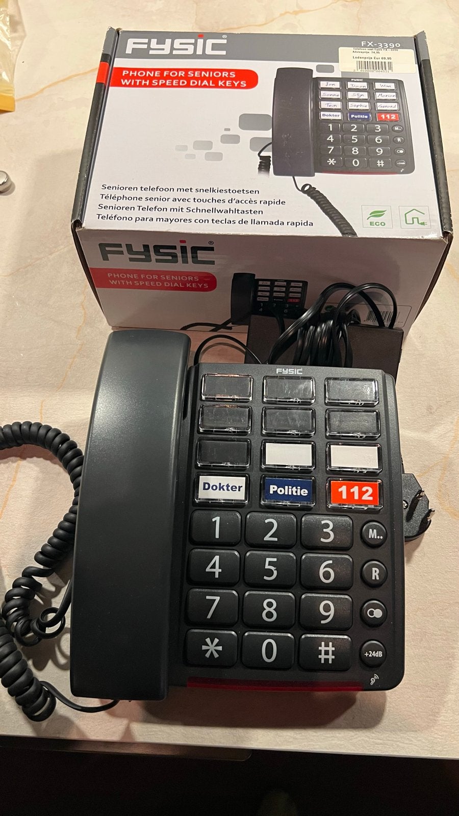 Fysic seniorentelefoon FX-3390, Ophalen of Verzenden, Nieuw, 1 handset