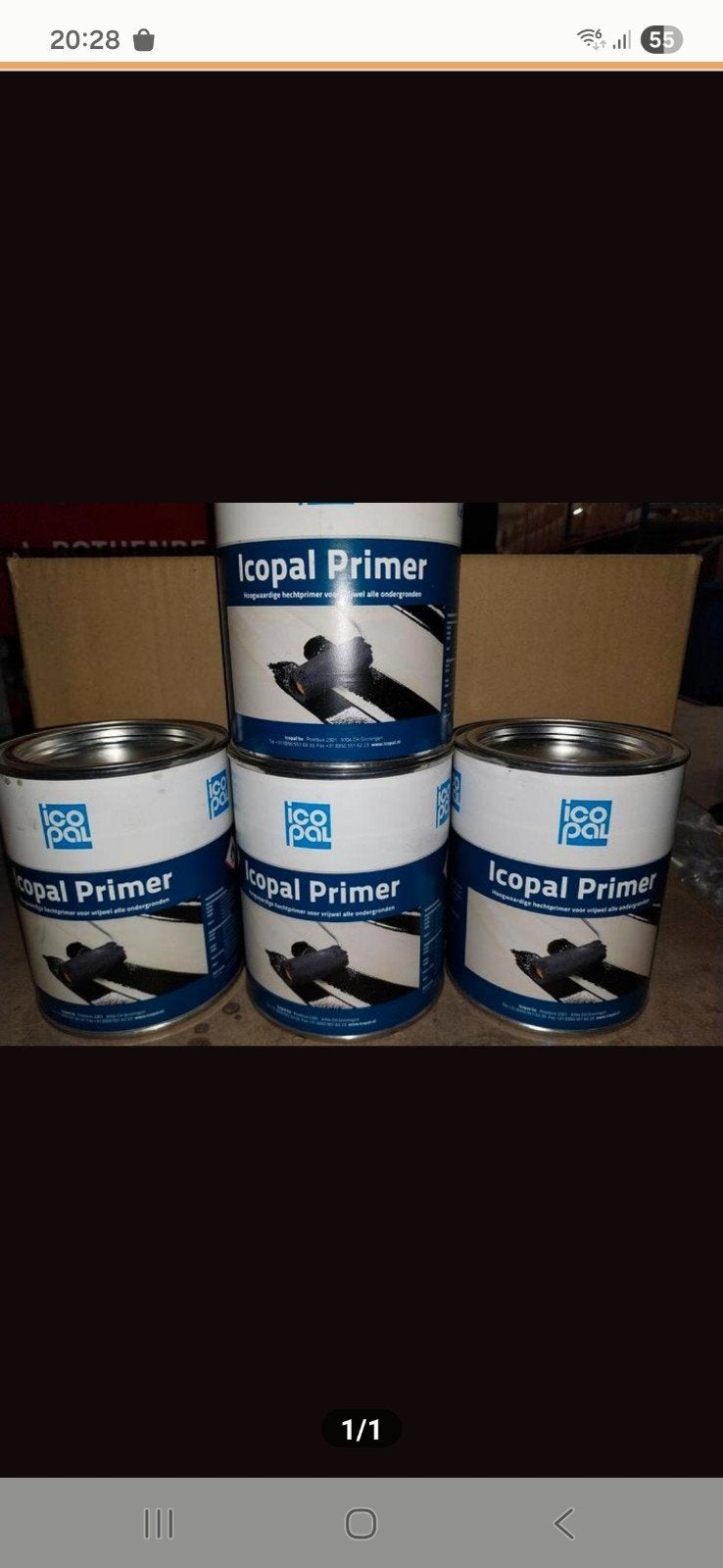 Icopal Primer - 4 blikken van 1 liter, Ophalen of Verzenden
