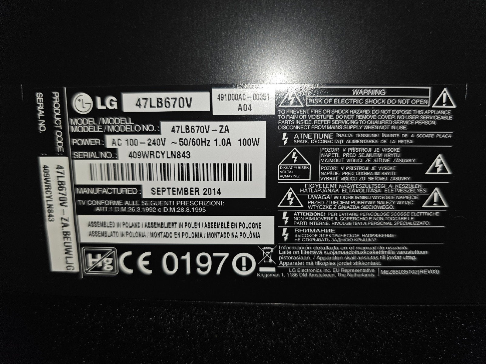 LG 47LB670V Smart TV - 47 inch Full HD LED TV, Audio, Tv en Foto, Televisies, Ophalen of Verzenden