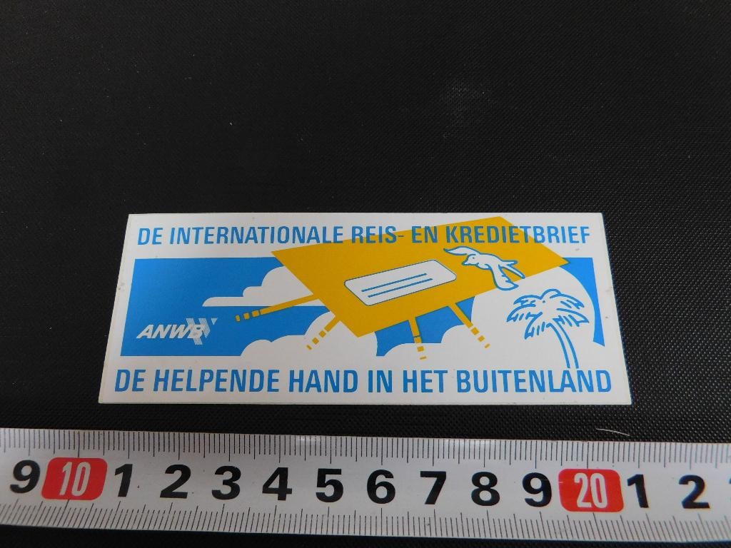 sticker ANWB De helpende hand in het buitenland Reis- en kr*, Ophalen, Zo goed als nieuw
