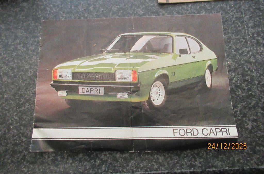 OUDE FOLDER -FORD CAPRI- CAPRI GL, CAPRI GHIA -1976, Ophalen of Verzenden, Gelezen, Ford