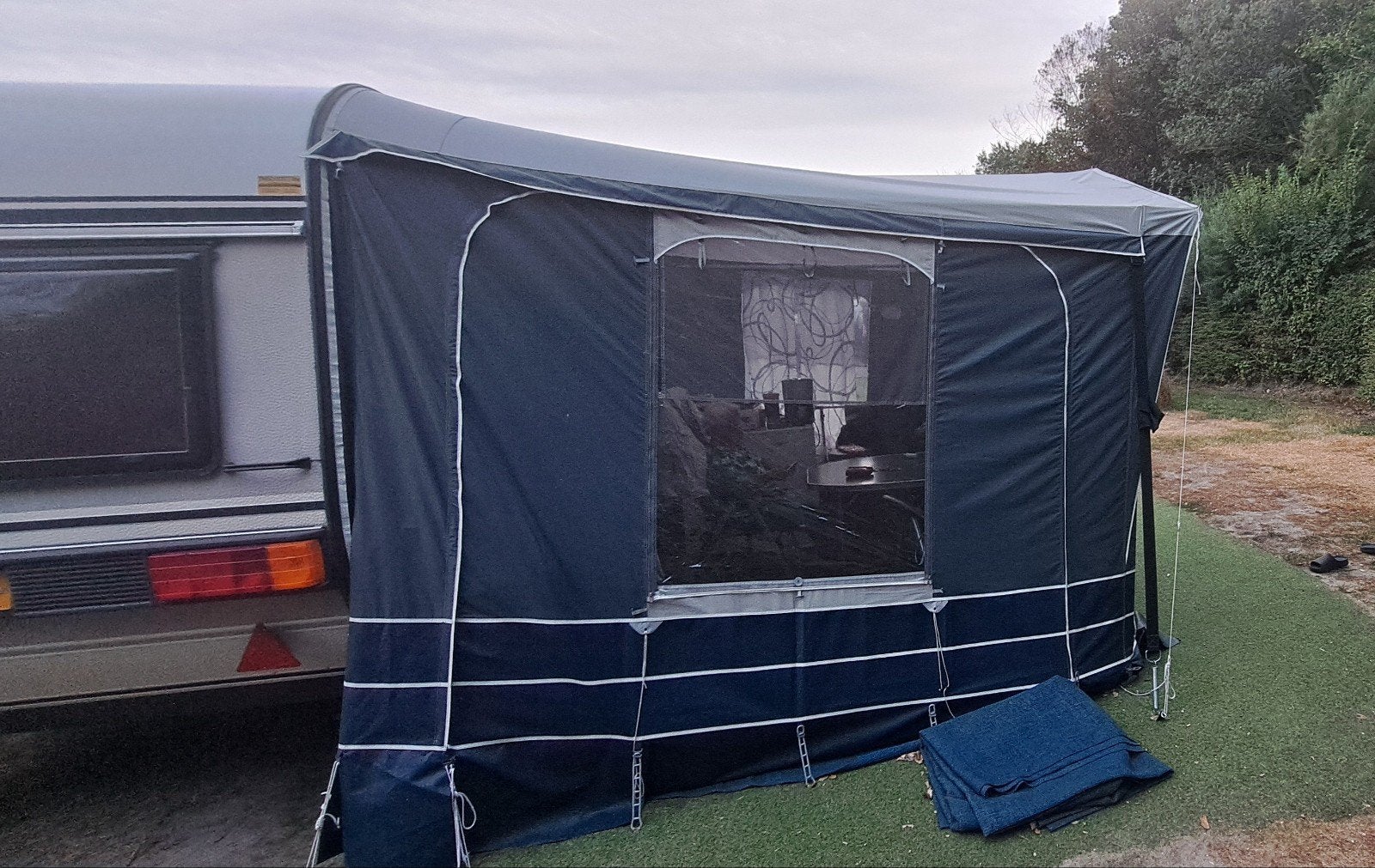 voortent Obelink Riva Ten Cate 270 blauw/grijs, Caravans en Kamperen, Gebruikt, Ten Cate All Season 240g/m2, Ophalen, Overige merken