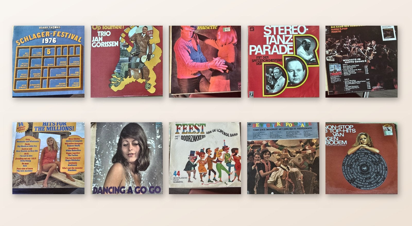 10x LP feest & schlager – Doorzakkers, Schlager-Festival, Ophalen, Gebruikt, 12 inch