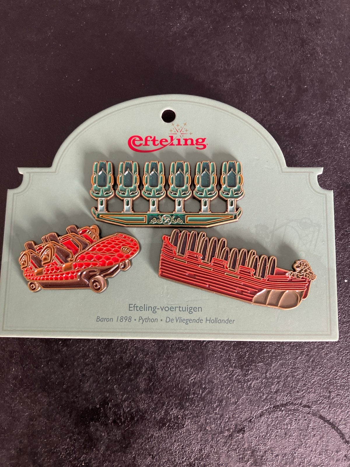 Efteling Voertuigen Pins - Baron 1898, Python, Vliegende Hol, Ophalen of Verzenden, Nieuw, Button of Speldje