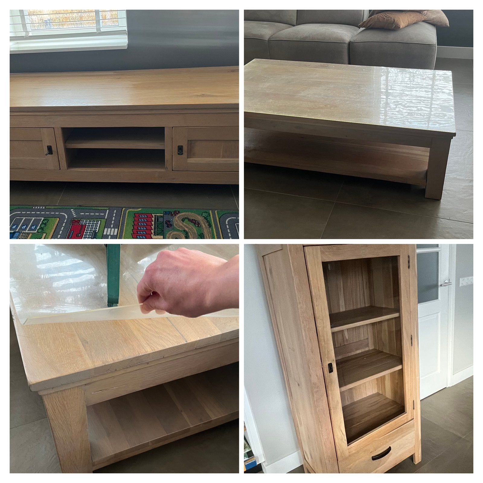 Eiken meubels vitrinekast/buffetkast tv meubel salontafel, Ophalen