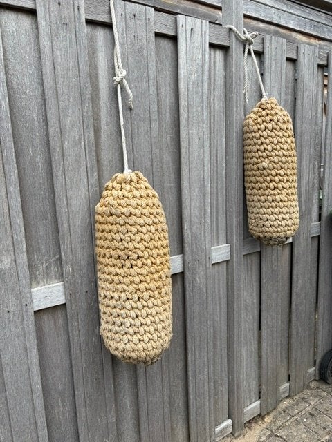 Klassieke gevlochten fenders 60x22cm - Gebruikt, Ophalen, Gebruikt, Ankeren en Afmeren, Zeilboot of Motorboot