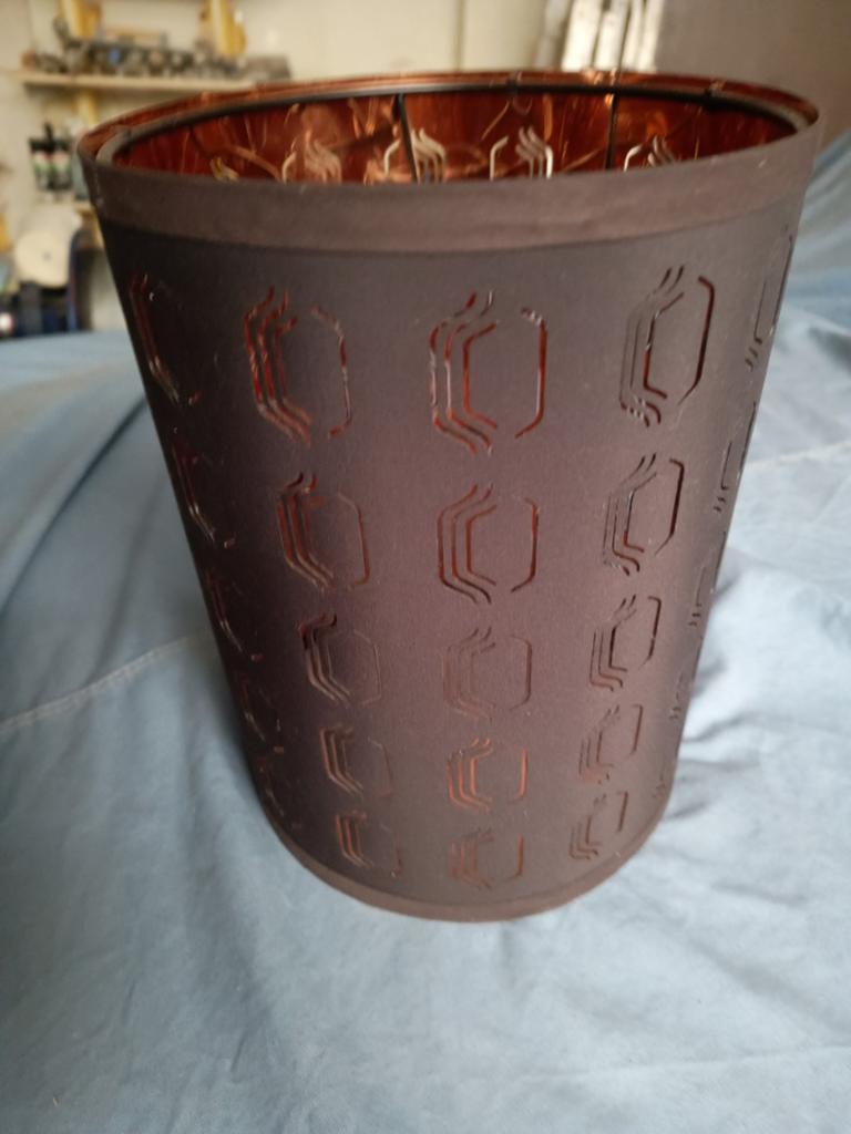 4x Ikea lampenkappen, bruin met patroon, Ophalen, Gebruikt, Modern, Sfeervol, Rond
