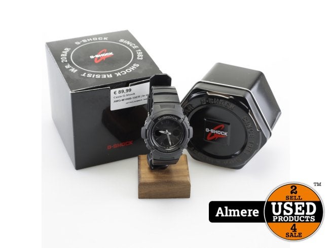 Casio G-Shock AWG-M100B-1AER | In nette staat, Sieraden, Tassen en Uiterlijk, Horloges | Heren, Casio, Zo goed als nieuw, Support@casio.com