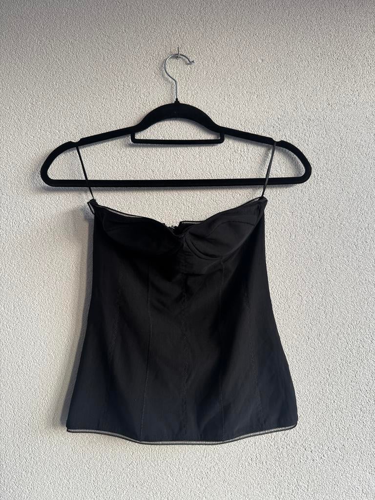 Zara Y2K zwarte mesh mouwloze korset top, Kleding | Dames, Tops, Maat 38/40 (M), Zwart, Zara, Nieuw