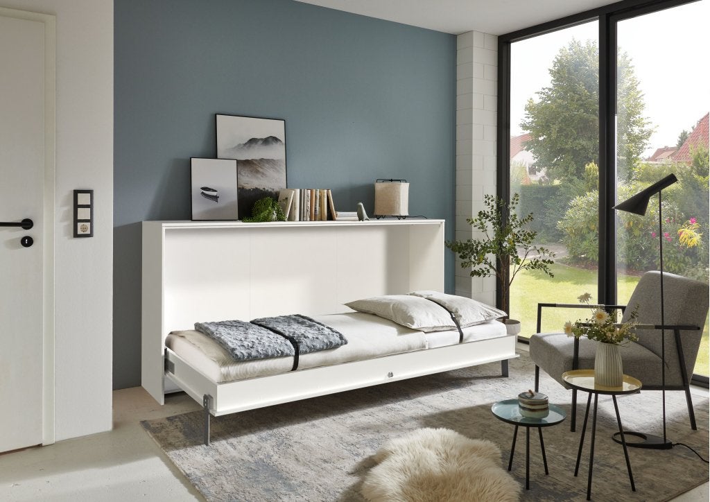 Juist opklapbed horizontaal - 90x200 - Wit, Huis en Inrichting, Slaapkamer | Bedden, Niet ingevuld, Niet ingevuld, Niet ingevuld