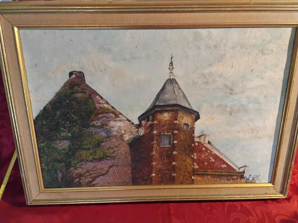 Schilderij van een kasteel, Antiek en Kunst, Ophalen of Verzenden