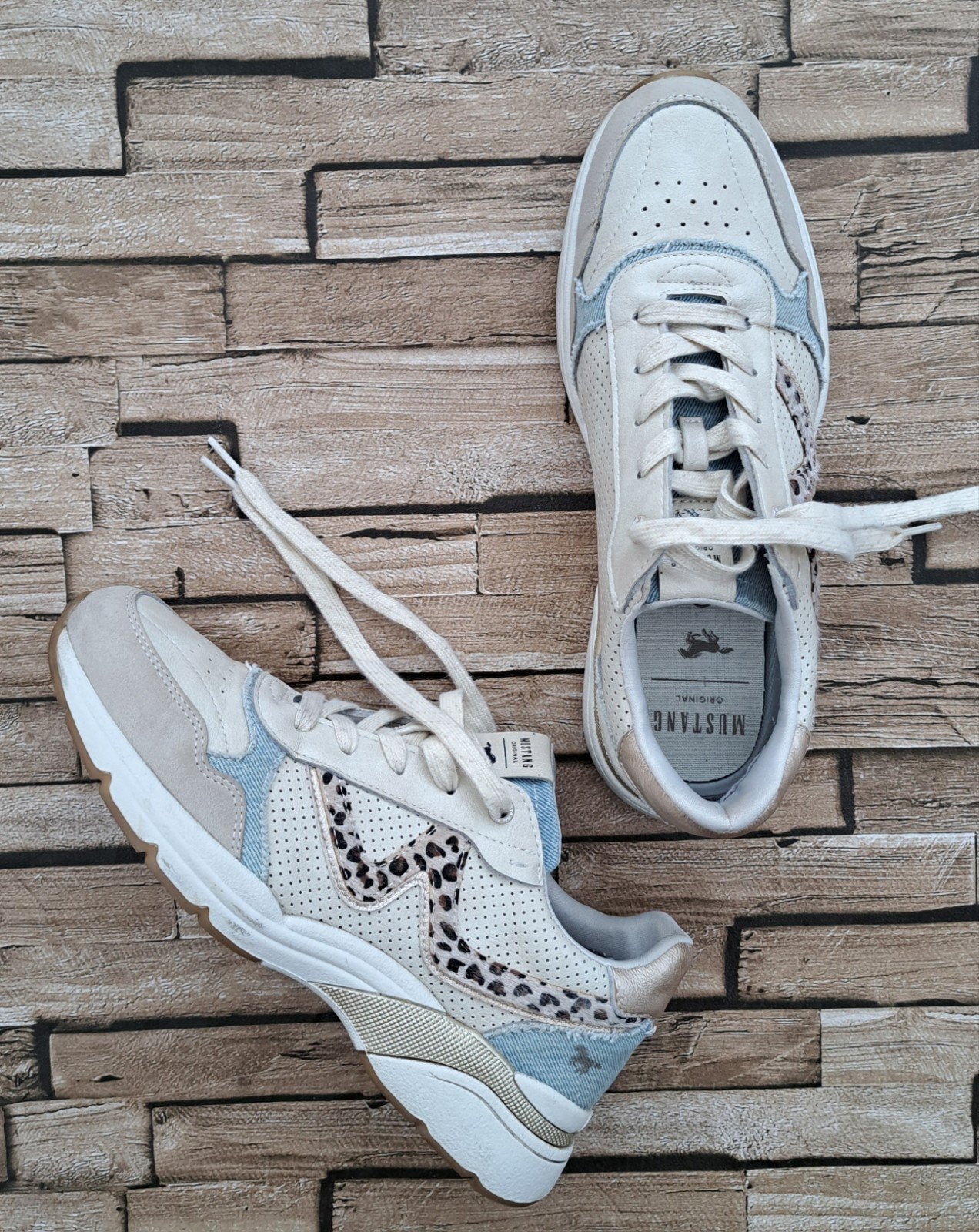 Mustang - gave sneakers, maat 41, Verzenden, Beige, Sneakers of Gympen, Zo goed als nieuw