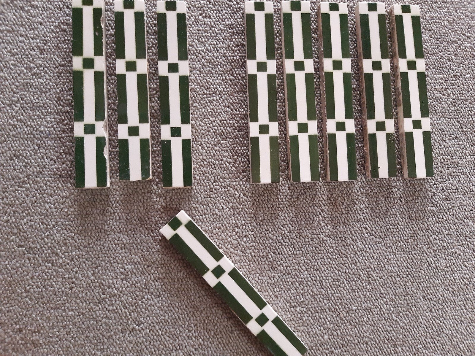 9 stuks Art Deco randtegels, Ophalen of Verzenden