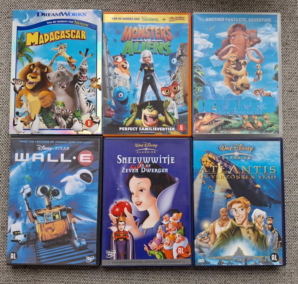 6 DVD's, Disney en Dreamworks animatiefilms, Cd's en Dvd's, Dvd's | Tekenfilms en Animatie, Ophalen of Verzenden, Gebruikt, Amerikaans