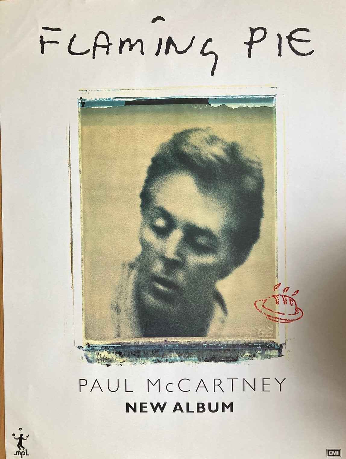 Paul McCartney promotie poster Flaming Pie, Ophalen of Verzenden, Zo goed als nieuw, A1 t/m A3, Film en Tv