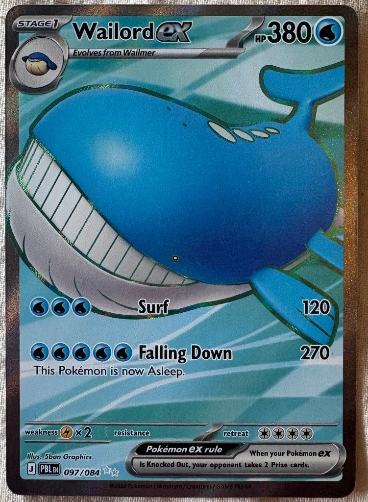 Wailord ex (PBL 097), Ophalen of Verzenden, Zo goed als nieuw, Losse kaart, Foil