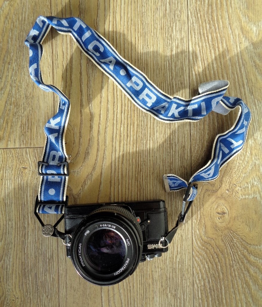 Complete Analoge Praktica B100 Set met Lenzen, Flitser + Tas, Ophalen of Verzenden, Gebruikt, Compact, Overige Merken
