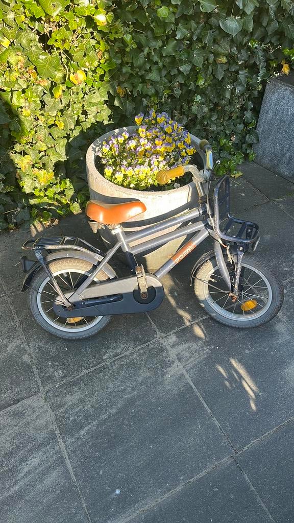 Popal oefenfietsje blauw, Ophalen, Gebruikt, Terugtraprem, Minder dan 16 inch