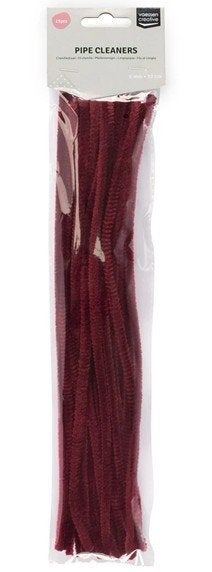 Vaessen Creative chenille draad bordeaux 25 st. d.6mm l.30cm, ., Nieuw, Ophalen of Verzenden, .