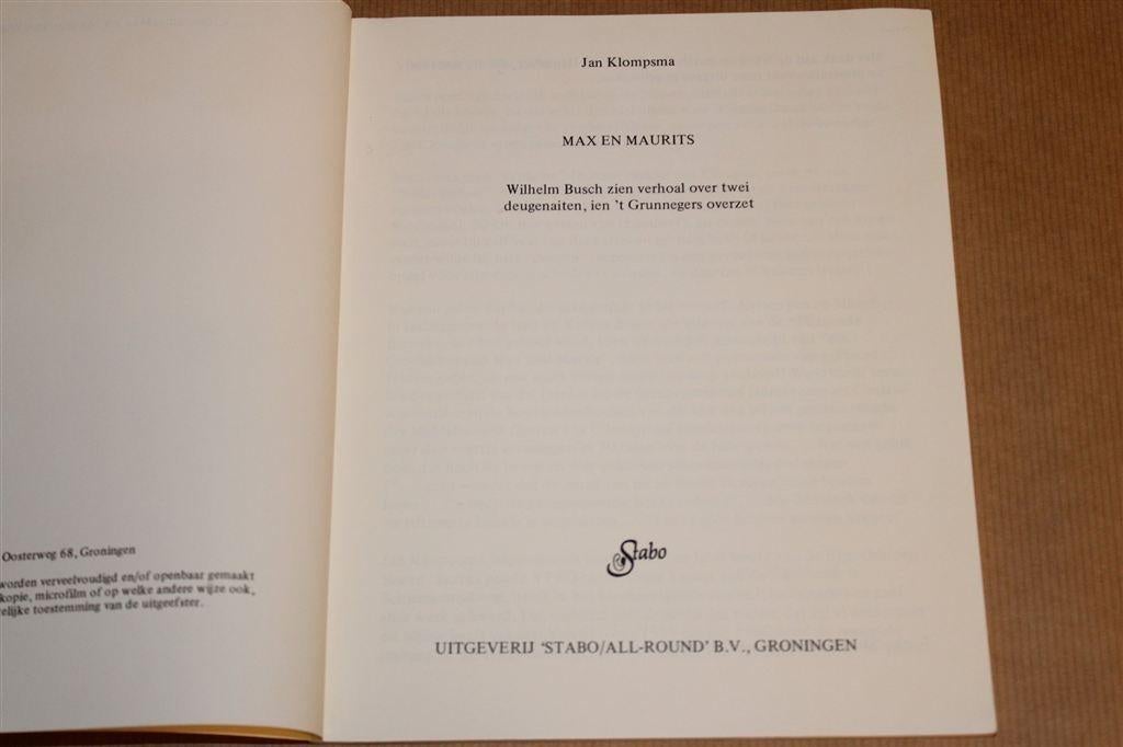 Max en Maurits — De Groningse Vertaling, Ophalen of Verzenden, Gelezen