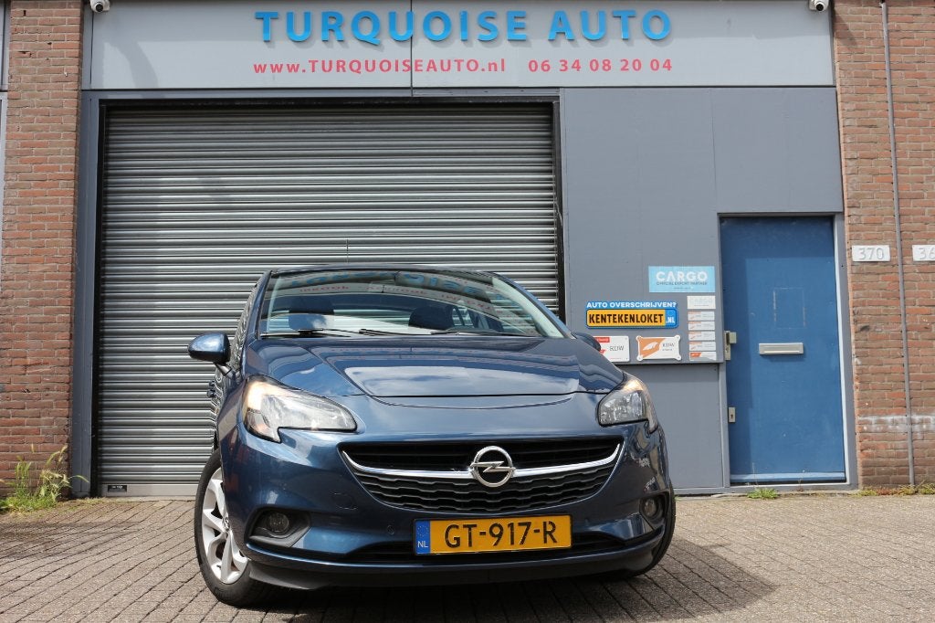 OPEL CORSA 1.0 TURBO 90 Pk AIRCO CRUIS CONTROL 6 Bak 2015, Voorwielaandrijving, Stof, Zwart, Blauw