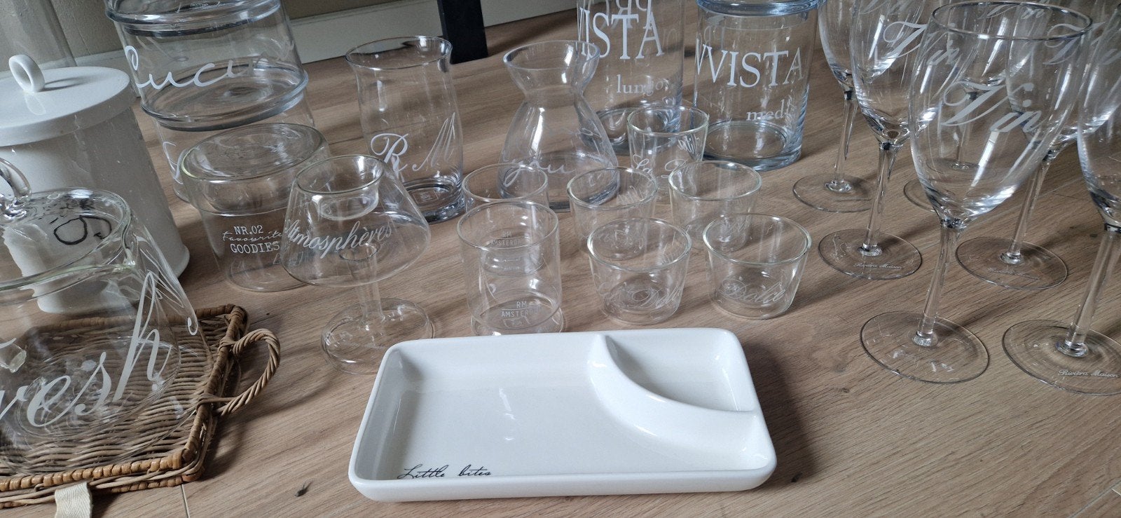 Riviera Maison Servies en Glazen Collectie, Huis en Inrichting, Keuken | Servies, Ophalen, Zo goed als nieuw, Glas, Overige stijlen
