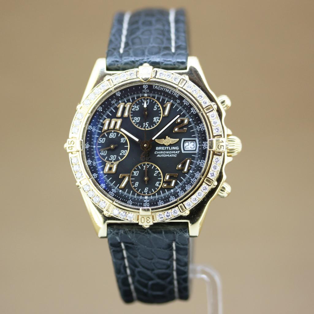 Breitling Chronomat Diamant 18K Vitesse K13350, Breitling, Polshorloge, Ophalen of Verzenden, Goud