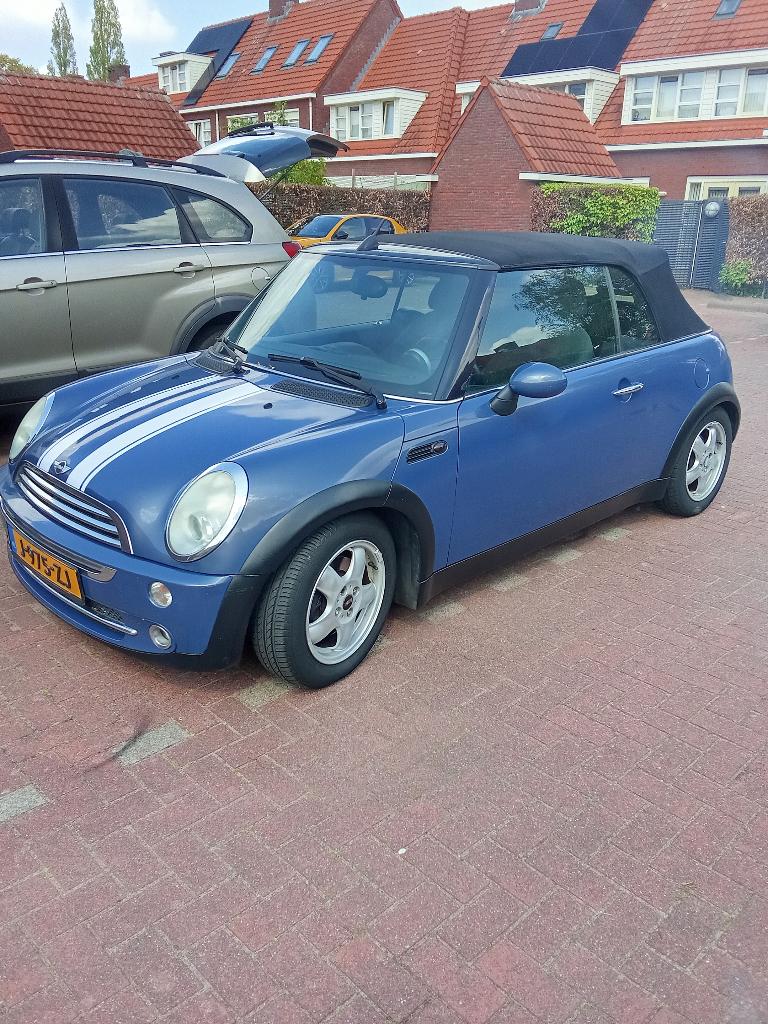 Mini 2004 Blauw, Stof, 4 cilinders, Cabriolet, Grijs