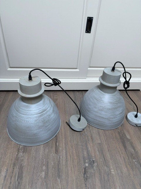 Twee mooie hanglampen, Ophalen, Zo goed als nieuw, E27 (groot)
