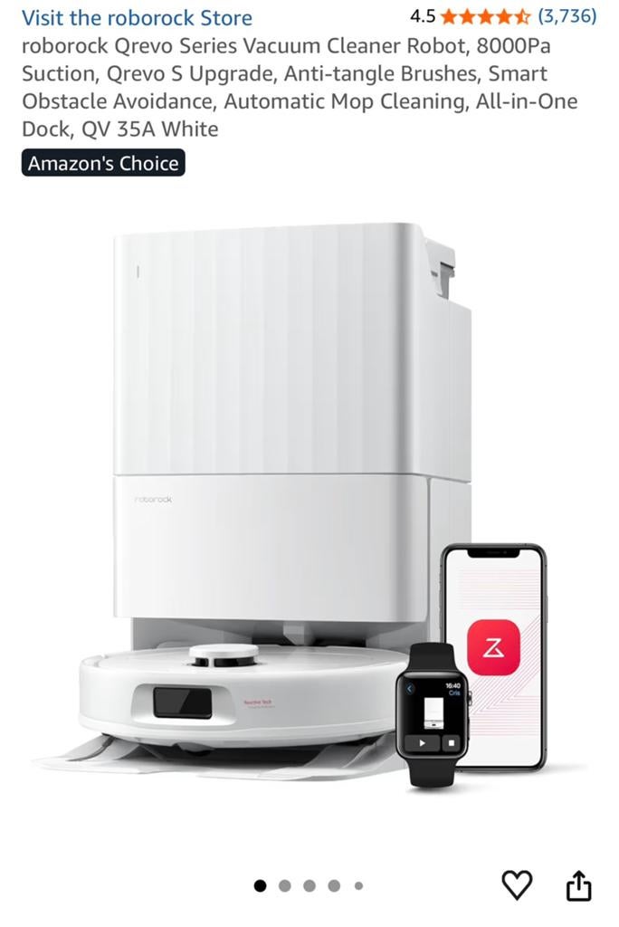 Nieuwe Roborock qv35A vacuum robot, Witgoed en Apparatuur, Overige merken, Nieuw, Ophalen of Verzenden, Robotstofzuiger