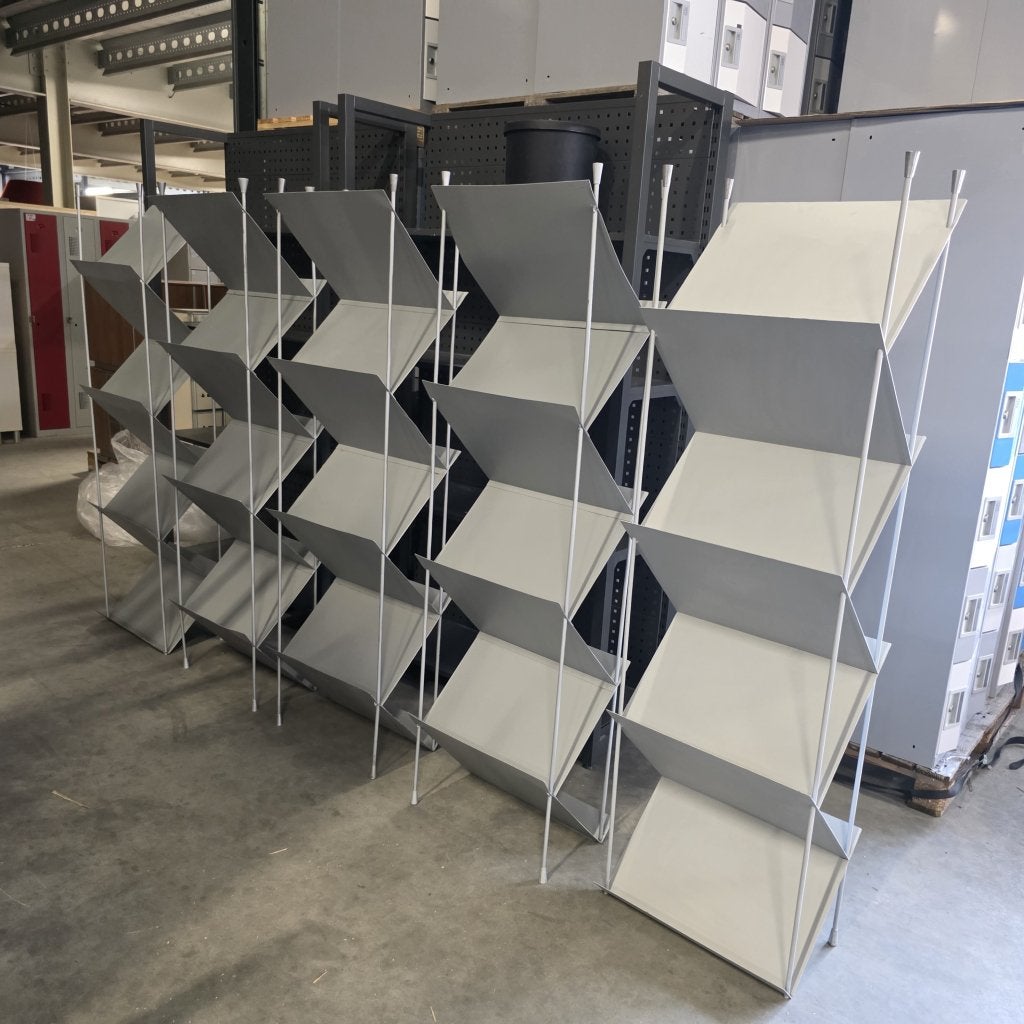 5 grote metalen folderrekken standaard 180x50x34 cm hxbxd, Niet ingevuld, Gebruikt, Niet ingevuld, Niet ingevuld