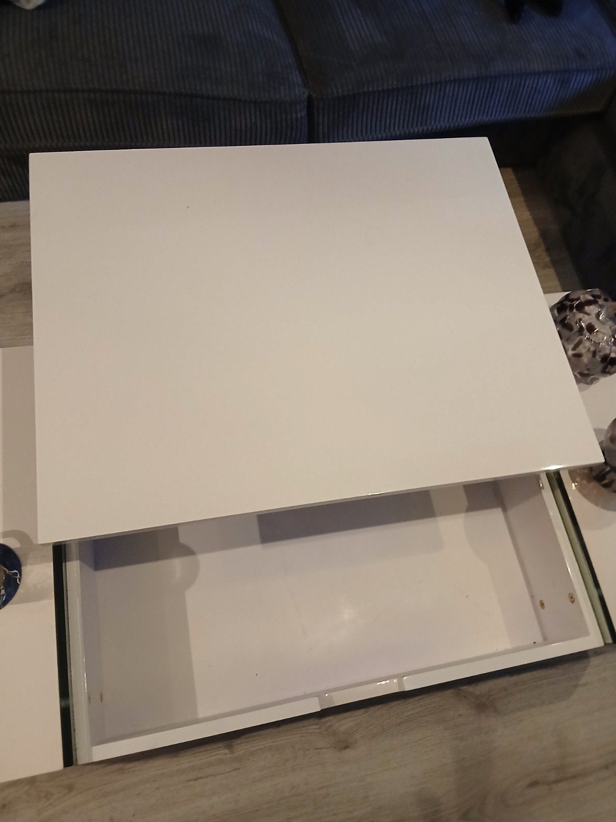 Hoogglans witte salontafel met opbergruimte, Ophalen of Verzenden