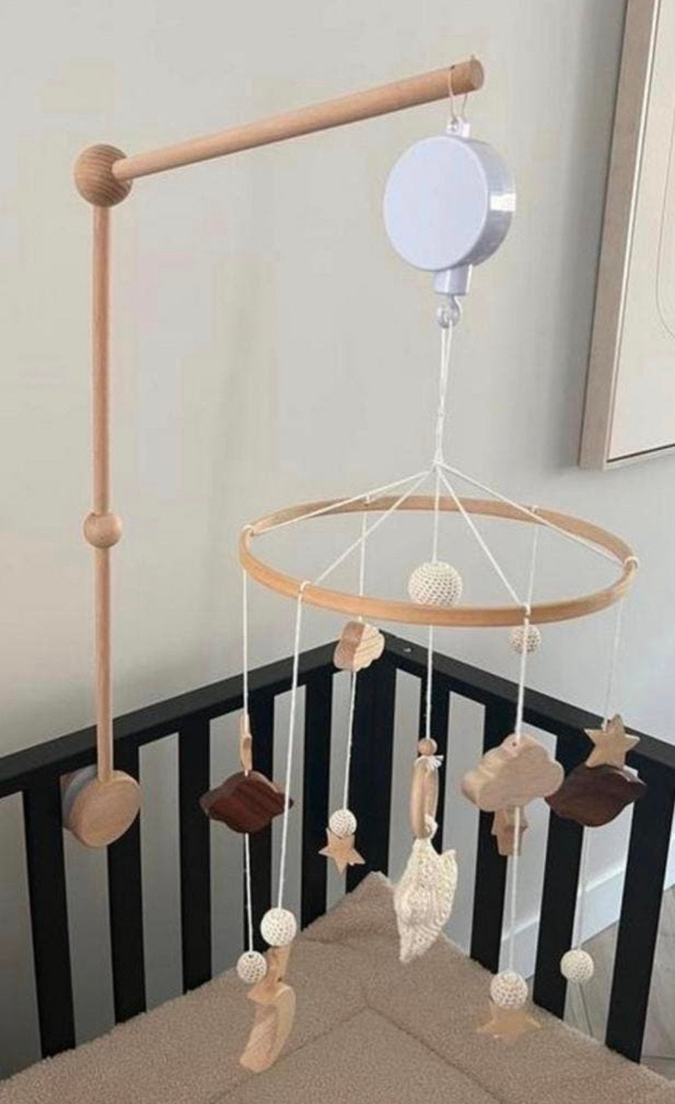 Houten Baby-Mobiel met muziekdoosje, Ophalen of Verzenden, Zo goed als nieuw