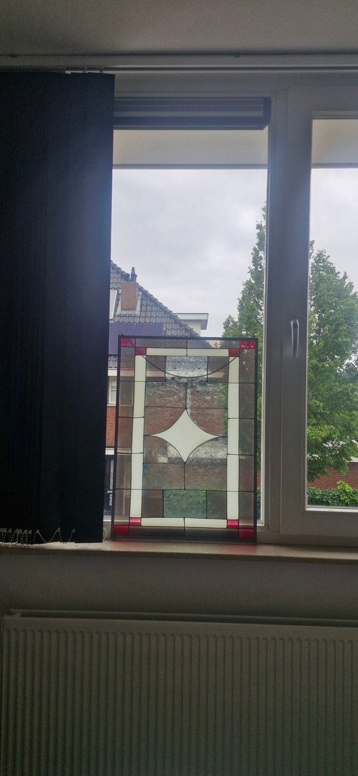 Prachtig glas in lood raam, Ophalen, Gevelraam of Ruit, Gebruikt, Minder dan 80 cm