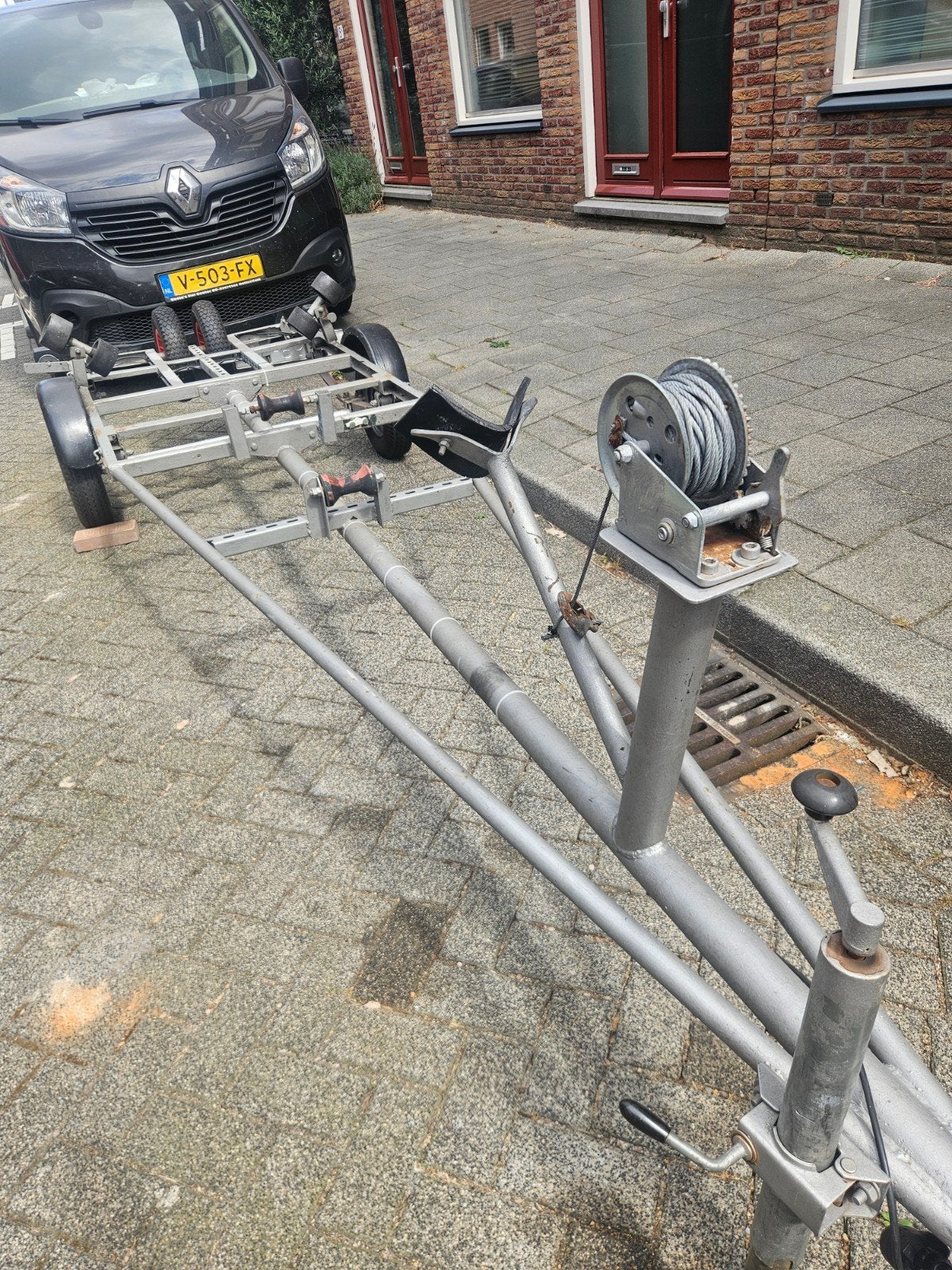 Gebruikte boottrailer met rollen - Ideaal voor kleine boten, Watersport en Boten, Ophalen of Verzenden