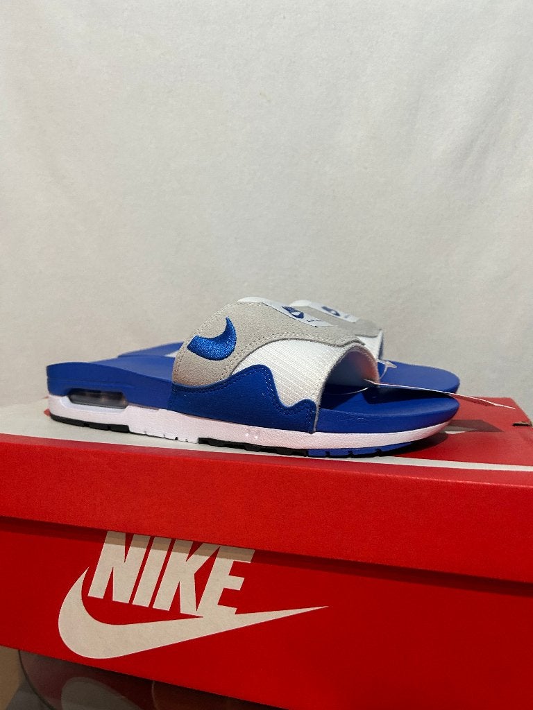 NIEUW! Maat 42,5 - Nike Air Max 1 Slide Royal Blue, Slippers, Nike, Nieuw, Nike