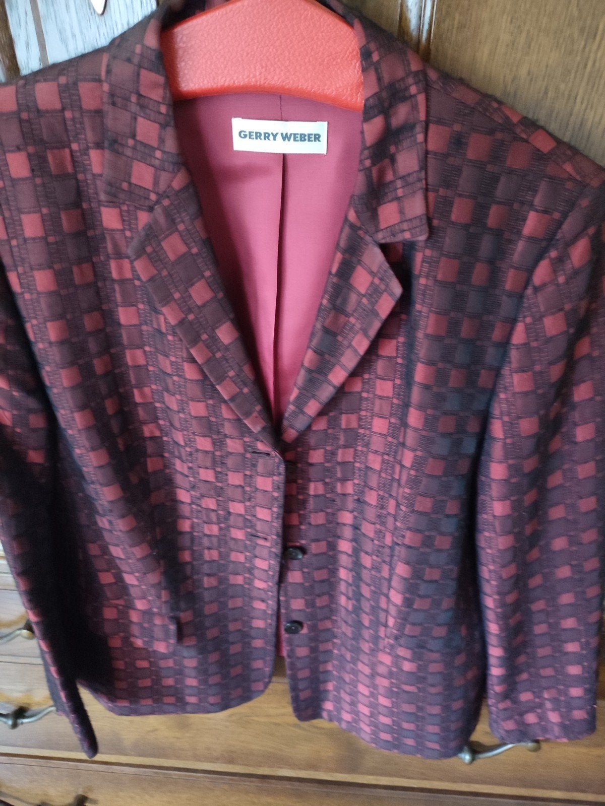 Gerry Weber Jasje - Rood/Zwart Geruit nieuw, Ophalen, Nieuw, Maat 42/44 (L), Rood