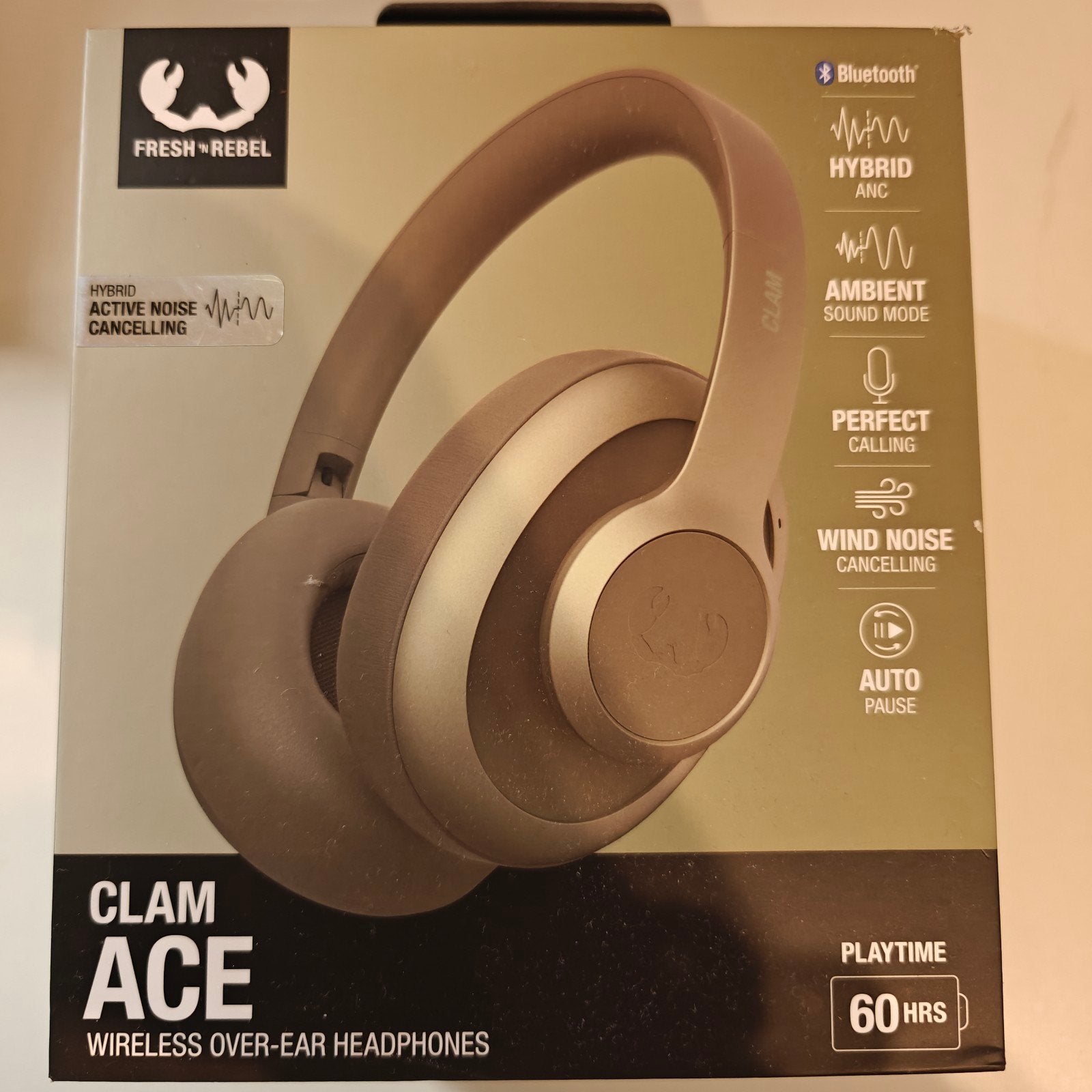 Fresh 'n Rebel Clam Ace Draadloze Over-ear Koptelefoon, Nieuw, Ophalen of Verzenden, Over-ear, Grijs