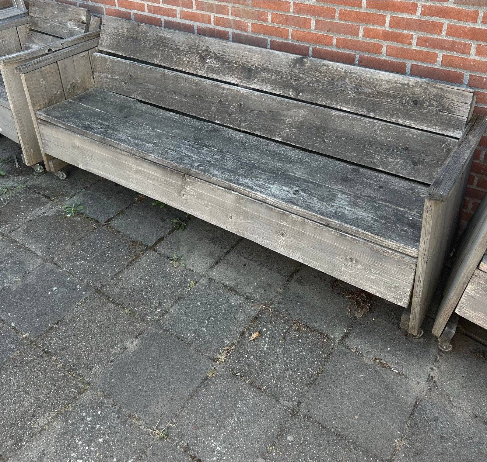 GRATIS Oude houten bank en stoelen, Ophalen, Gebruikt, Hout