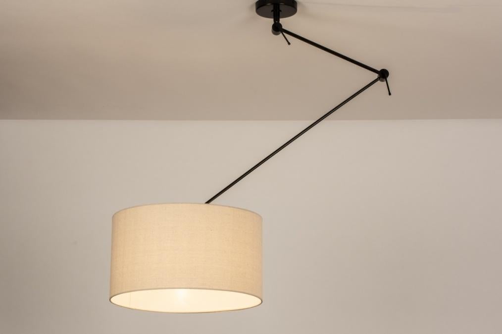 verstelbare hanglamp beige of booglamp eettafel tafel lamp, Ophalen of Verzenden, Nieuw, Glas, Minder dan 50 cm