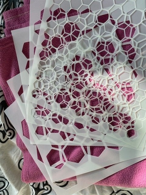 6 template mallen 30 bij 30 cm * Nieuw * honingraat motief, Ophalen of Verzenden, Nieuw, Gereedschap of Toebehoren