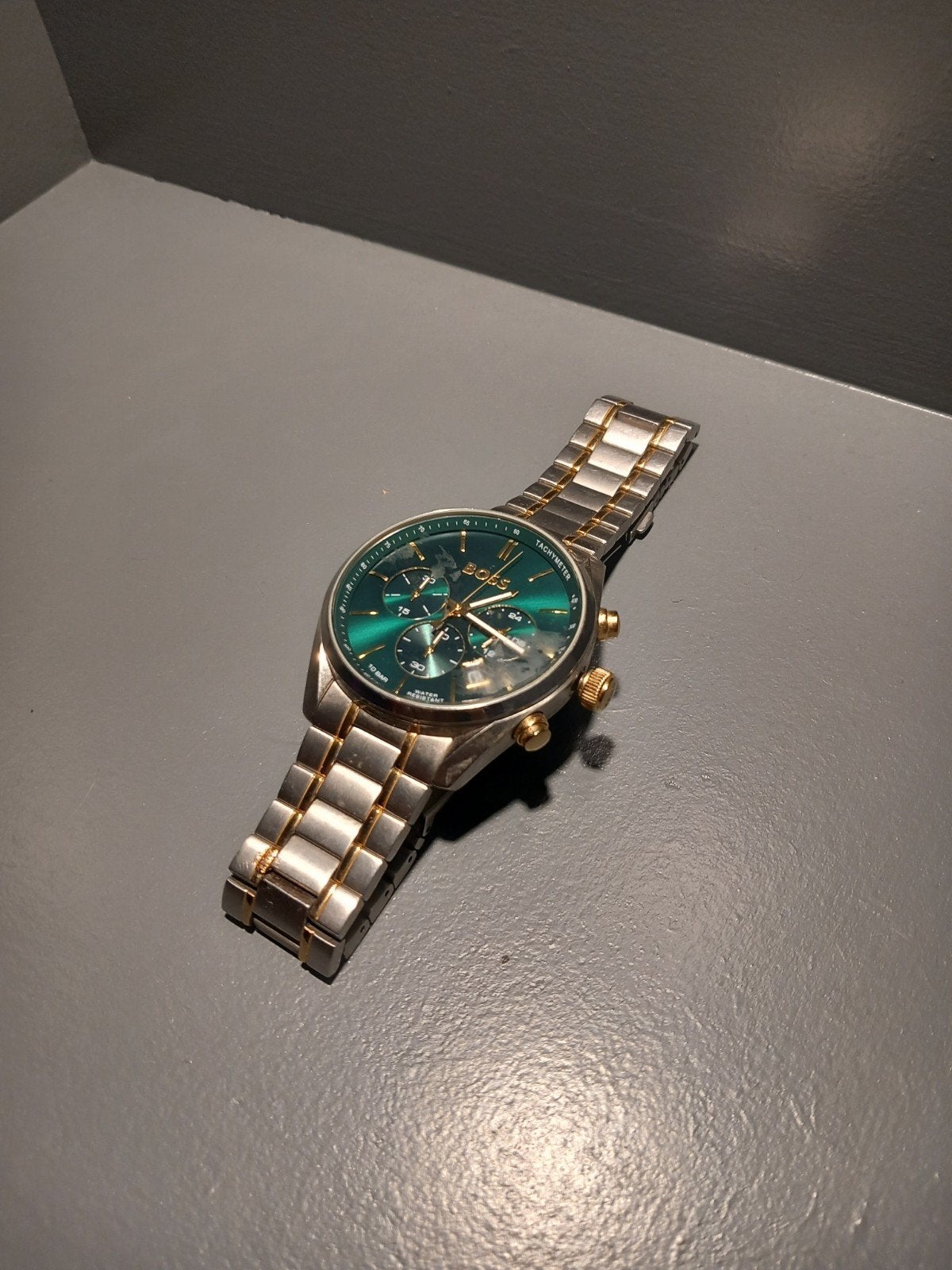 BOSS horloge met lichte vochtschade ondet glas, Sieraden, Tassen en Uiterlijk, Ophalen of Verzenden, Overige materialen
