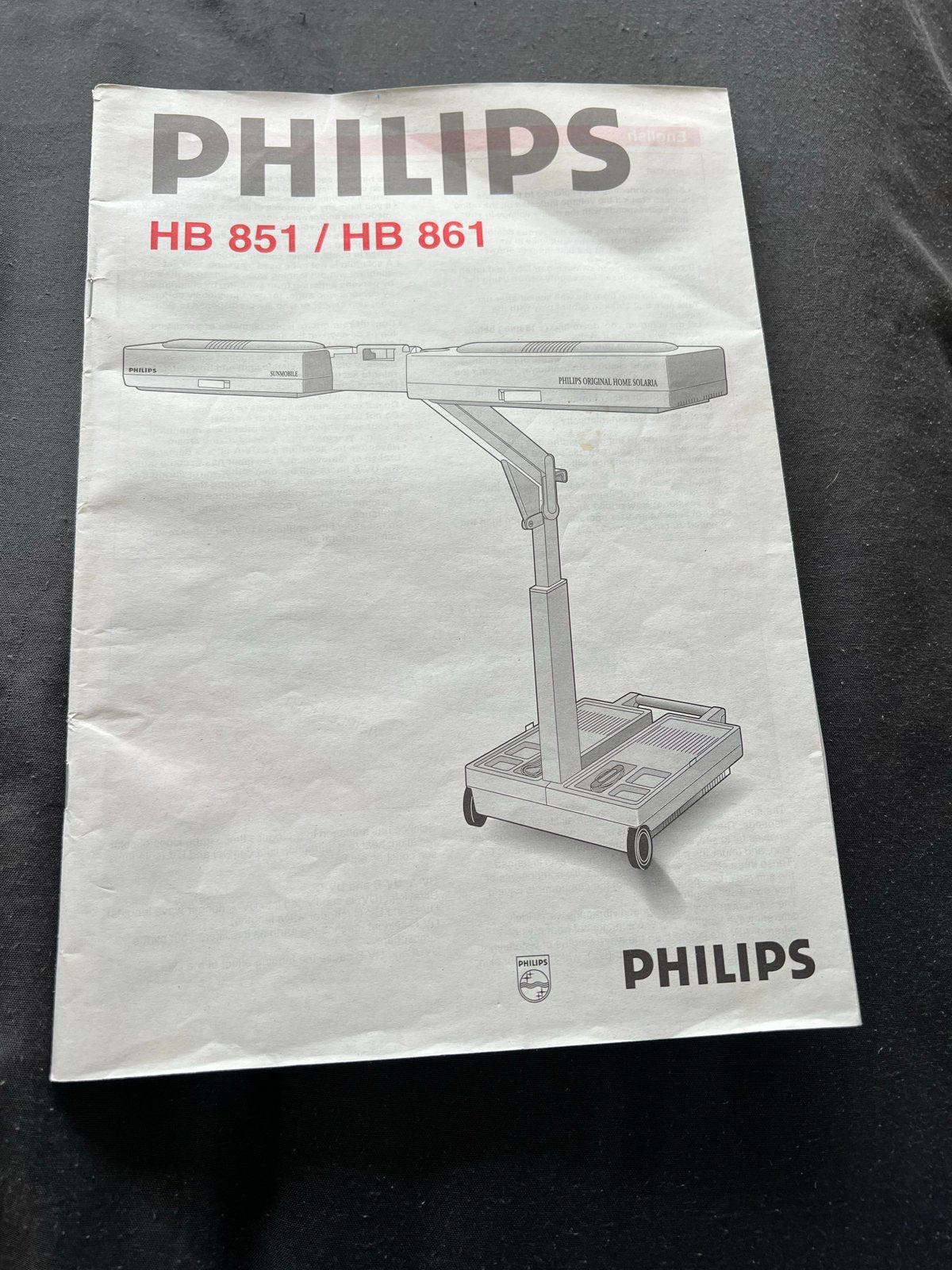 Philips HB 851 / HB 861 zonnebank met handleiding, Witgoed en Apparatuur, Ophalen of Verzenden, Gebruikt, Overige modellen, Minder dan 10 lampen