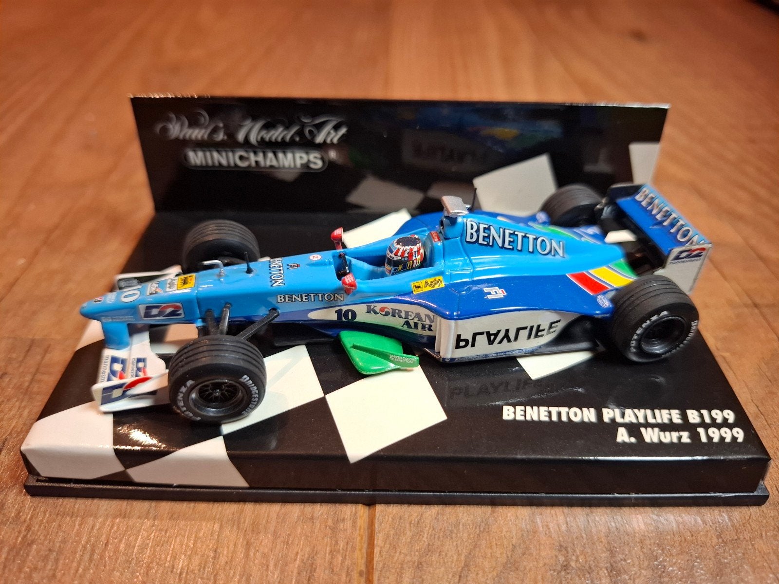 Minichamps Benetton Playlife B199 A. Wurz 1999 F1 model, Ophalen of Verzenden, Zo goed als nieuw, Auto, MiniChamps