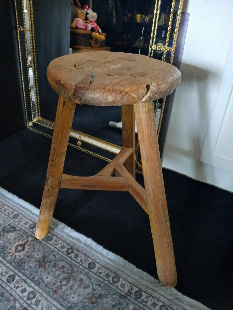 Houten krukje, Ophalen, Zo goed als nieuw, Hout