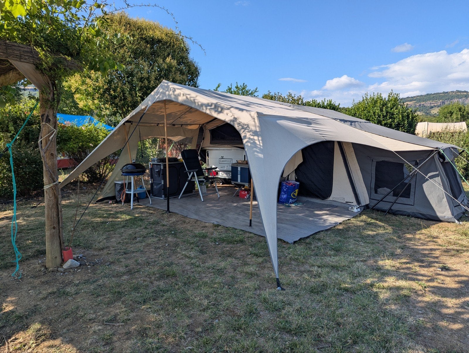 Campooz Lazy Jack Trekking vouwwagen uit 2020, Caravans en Kamperen, Ophalen, Beige, Campooz, Tot en met 4