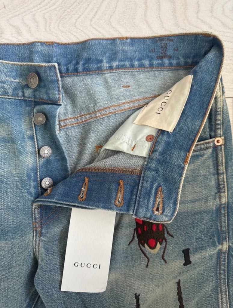 Gucci broek, Kleding | Dames, Ophalen, Blauw, Overige jeansmaten, Nieuw
