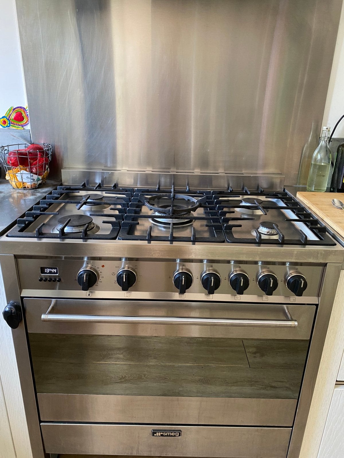 Smeg gasfornuis 5 pits, Ophalen, Gebruikt, 60 cm of meer, Gas