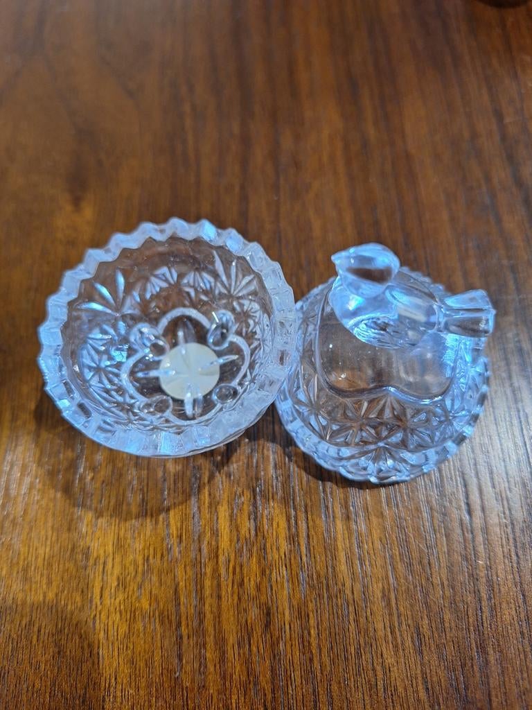 Kristallen sieradendoosje met vogel, Antiek en Kunst, Antiek | Glas en Kristal, Ophalen of Verzenden